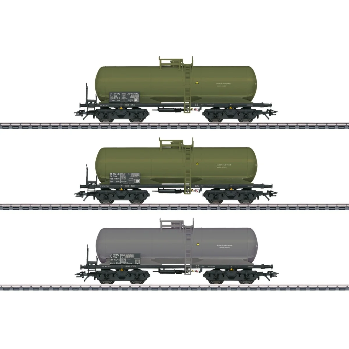 Marklin 46463 Set of 3 Zaes (Rah) type bogie tank wagons, CSD - Mar...