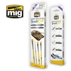 Set of 4 brushes for Ammo streaks and vertical surfaces - A.MIG-7604