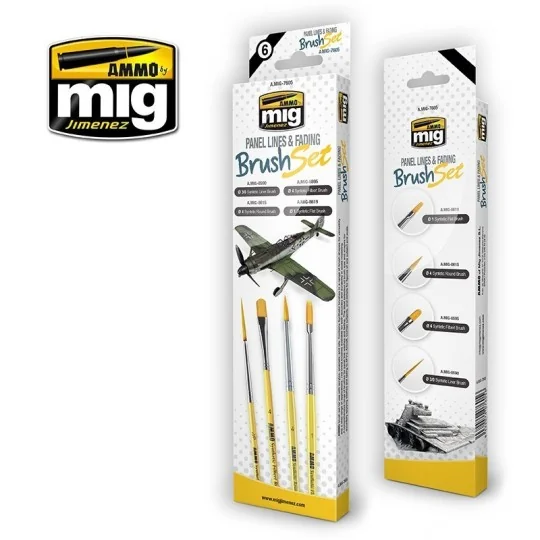 A.MIG-7605-Set de 4 pinceaux pour décoloration Ammo - A.MIG-7605