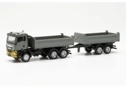 Herpa 316255 MAN TGS NN dump truck, gray/yellow