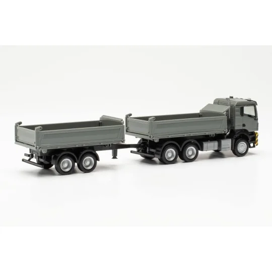 Herpa_316255-Herpa 316255 Camion benne MAN TGS NN, gris/jaune