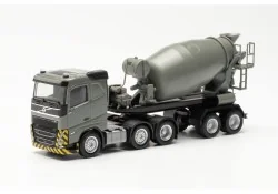 Herpa 316224 Volvo FH Flat Roof Concrete Mixer Truck 2020 (6x2), Gr...