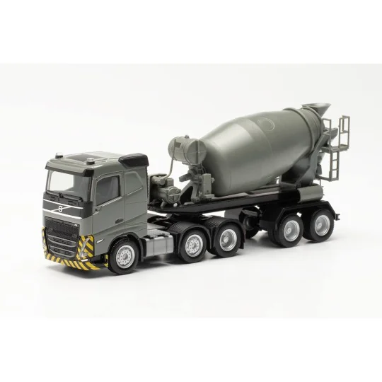 Herpa_316224-Herpa 316224 Volvo FH Flat Roof Concrete Mixer Truck 2020 (6x2), Grey/Yellow