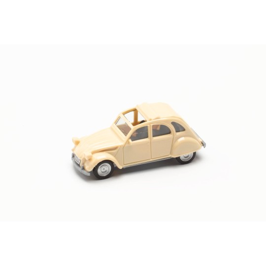 Herpa_020824-007-Herpa 020824-007 2CV Car with Open Top, Ivory