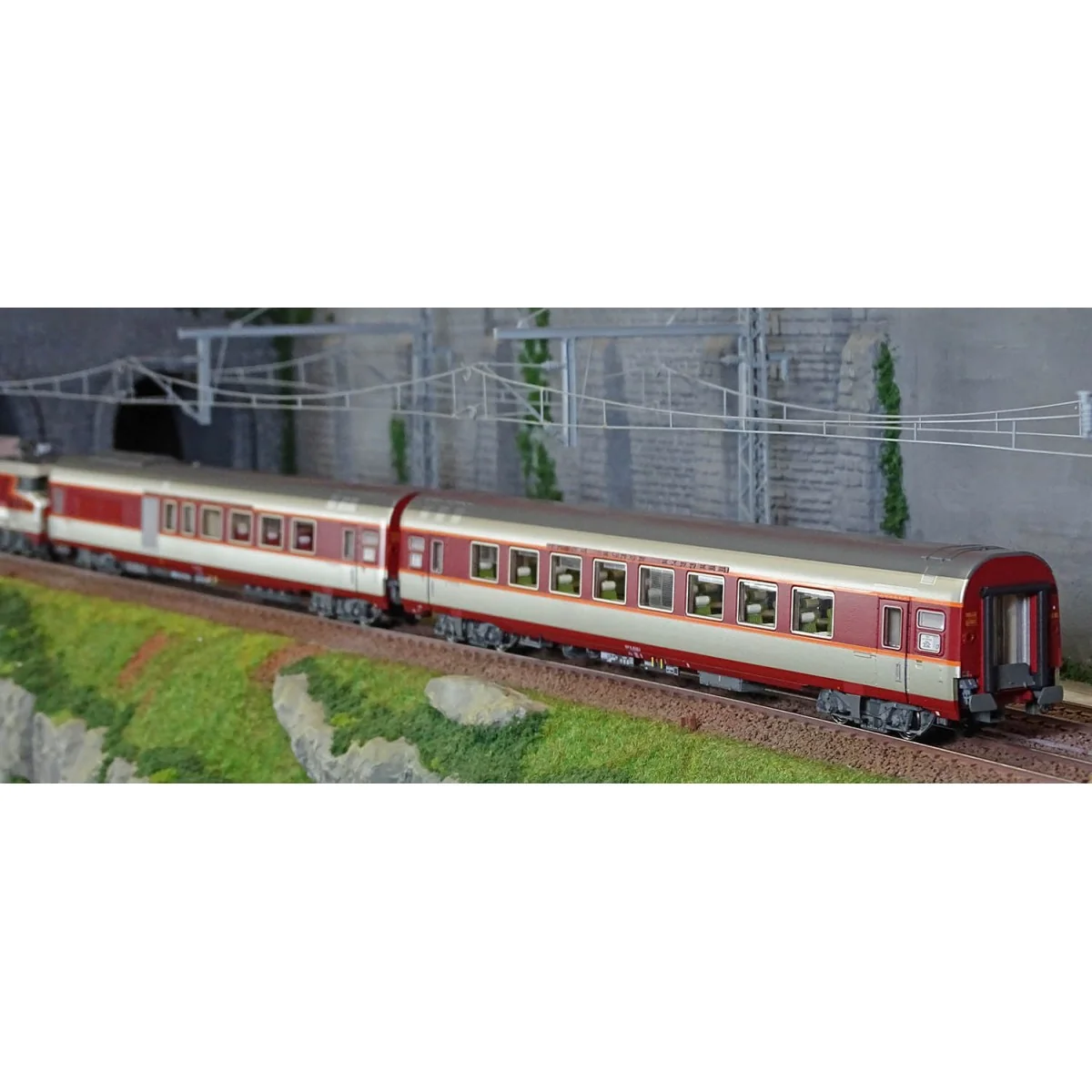 Ls Models 11003 Set Grand Confort Capitole Locomotive électrique CC 6513 SNCF + A4Dtux + A8tu, livrée origine, sud-ouest Ls mode