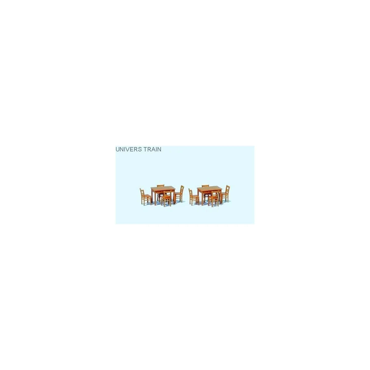 Preiser 17218 Hardware, 2 tables and 8 chairs, natural wood color -...