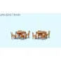 Preiser_17218-Preiser 17218 Matériel, 2 tables et 8 chaises couleur bois naturel