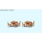 Preiser_17218-Preiser 17218 Hardware, 2 tables and 8 chairs, natural wood color