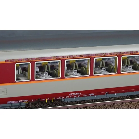 Lsm_40085DC-LS Models 40085DC Set of 3 Grand Confort Etendard A8tu + A8u + Vru coaches, original livery, Southwest region, illuminated