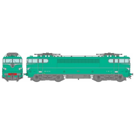 MB-202-Ree Modeles MB202 BB 9216 Electric Locomotive, Green, with skirts, AVIGNON