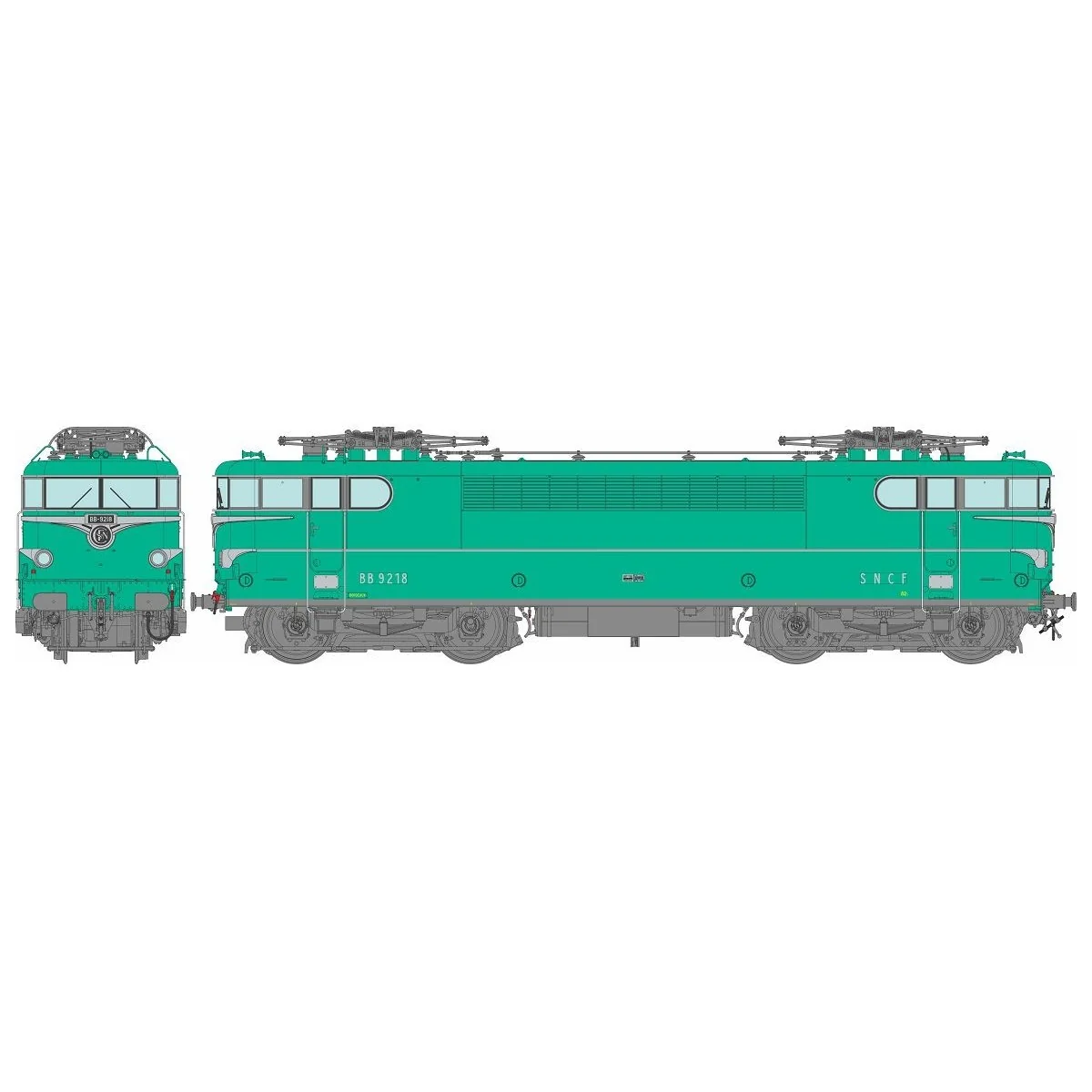 Ree Modeles MB203 BB 9218 Electric Locomotive, Green, without skirt...