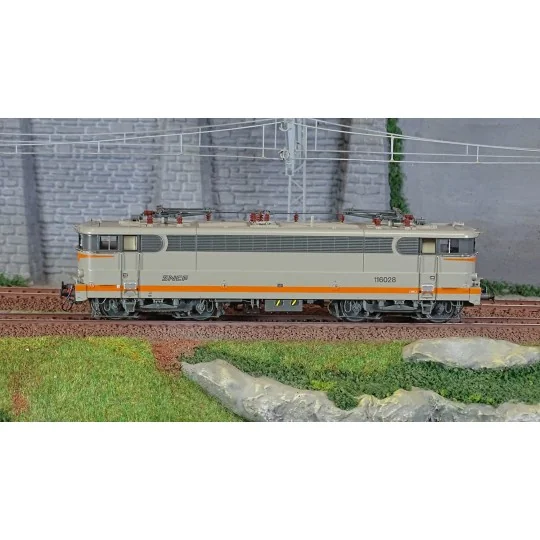 MB-207.S-Ree Modeles MB207.S BB 16028 electric locomotive, Concrete livery, Noodle logo, ACHERES, sound, motorized pantographs