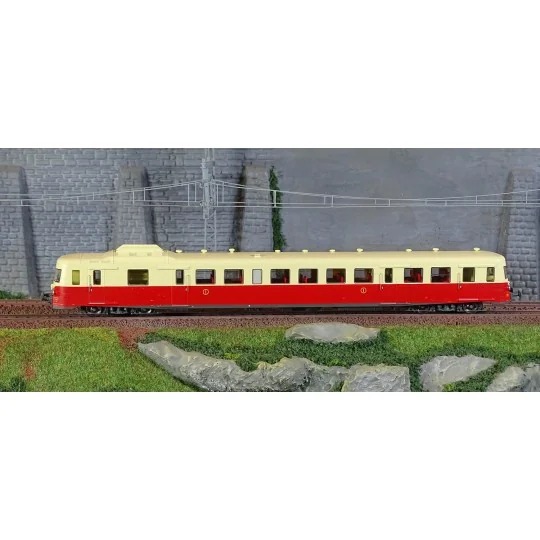 MB-227-Ree Modeles MB227 Autorail X 2902 version origine, 1ère classe, Rouge et Crème, NANCY, SNCF