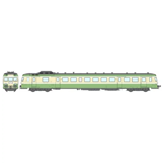MB-228.S-Ree Modeles MB228.S X 2899 railcar, original version, 1st class, green and yellow, Rennes, SNCF, digital sound