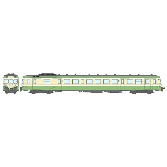 MB-230.S-Ree Modeles MB230.S Autorail X 2898, 1ère/2ème classe, Vert et Jaune, VAISE, SNCF, digital sonore