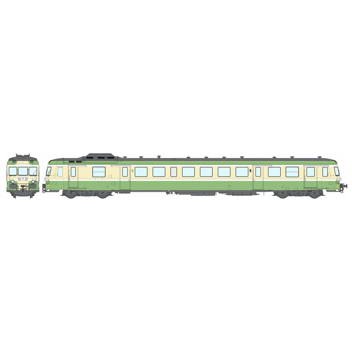 Ree Modeles MB230 Railcar X 2898, 1st/2nd class, Green and Yellow, ...