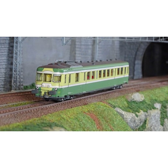 MB-230-Ree Modeles MB230 Autorail X 2898, 1ère/2ème classe, Vert et Jaune, VAISE, SNCF