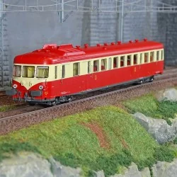 Ree Modeles MB231.S Autorail X 2900, 1ère classe, Rouge et Crème, Toit rouge, TOULOUSE, SNCF, digital sonore Ree Modeles MB-231.