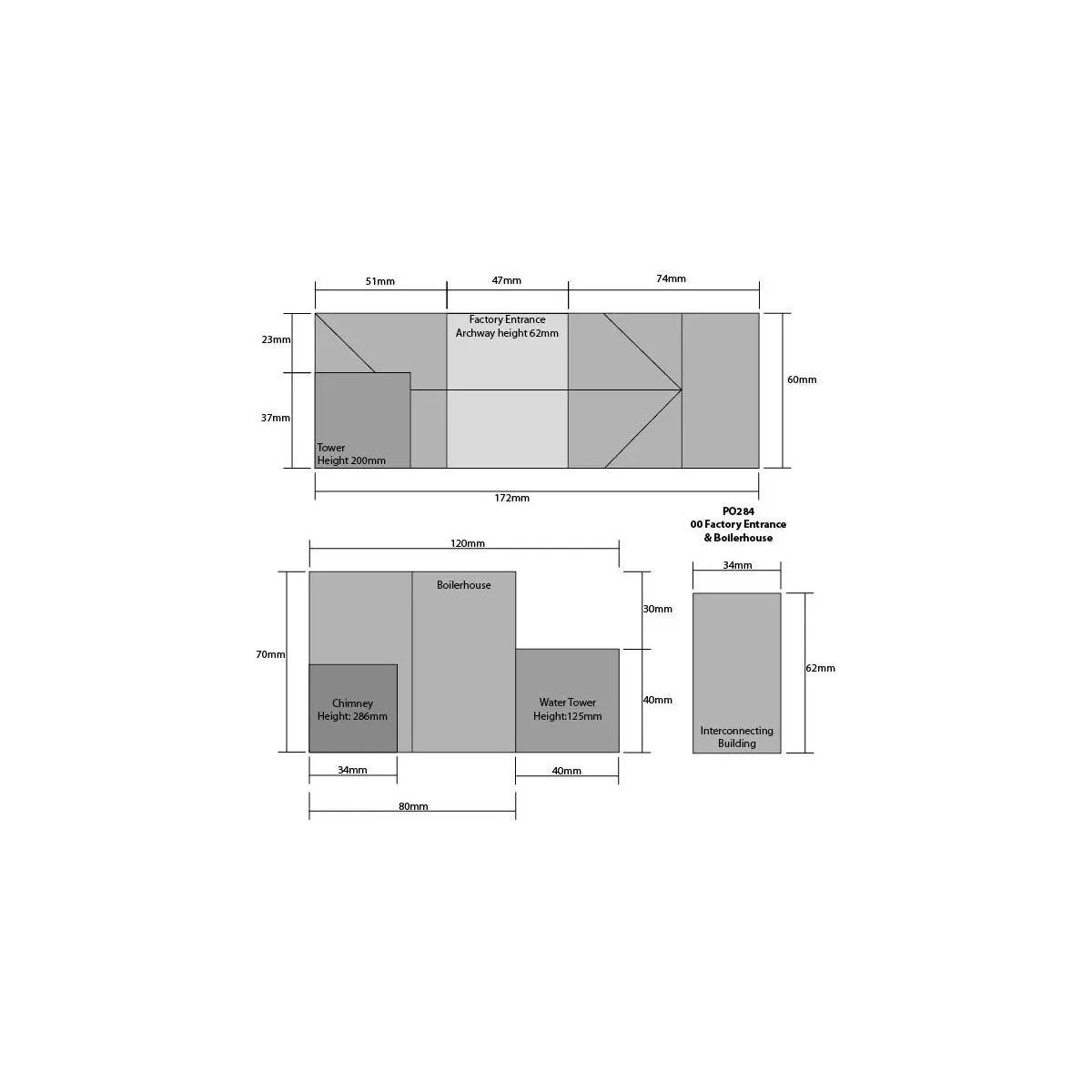 Metcalfe PO284 Model, Boiler Room and Factory Entrance - MET-PO284