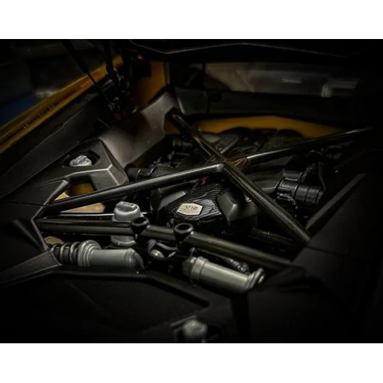 HK121F-Pocher HK121 Lamborghini Aventador LP 700-4 Roadster Nero Nemesis Noir Mat 1/8