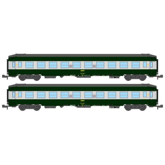 NW-187-REE Modeles NW187 Set of 2 UIC B9c9x sleeping cars, high roof, Livery 160, grey roof