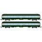NW-187-REE Modeles NW187 Set de 2 voitures Couchettes UIC B9c9x, toit haut, Livrée 160, toit gris