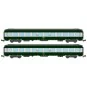NW-187-REE Modeles NW187 Set de 2 voitures Couchettes UIC B9c9x, toit haut, Livrée 160, toit gris