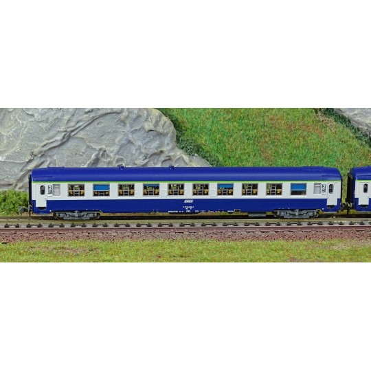 NW-189-REE Modeles NW189 Set of 2 UIC B9c9x sleeping cars, low roof, TEN livery, framed logo
