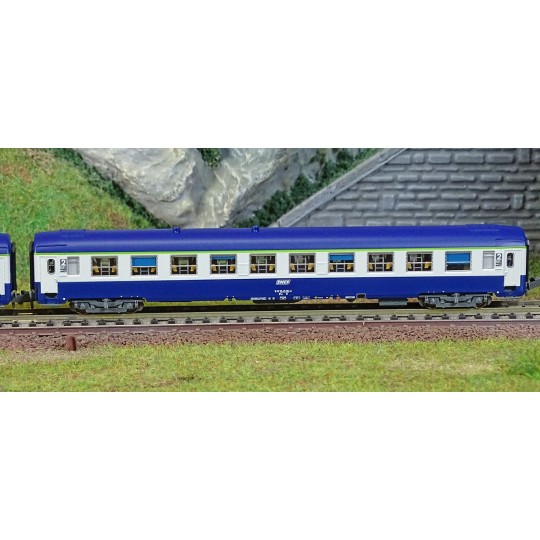 NW-189-REE Modeles NW189 Set of 2 UIC B9c9x sleeping cars, low roof, TEN livery, framed logo