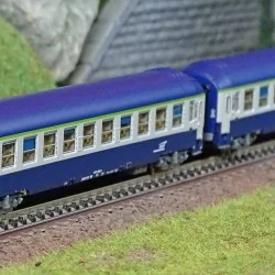 REE Modeles NW195 Set de 2 voitures Couchettes UIC B9c9x, toit haut, Livrée TEN, Logo Casquette Ree Modeles NW-195 - 1