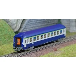 REE Modeles NW214 Voiture Couchette UIC B9c9x, toit haut, Livrée TEN, Logo Nouille, N- 1/160 Ree Modeles NW-214 - 1