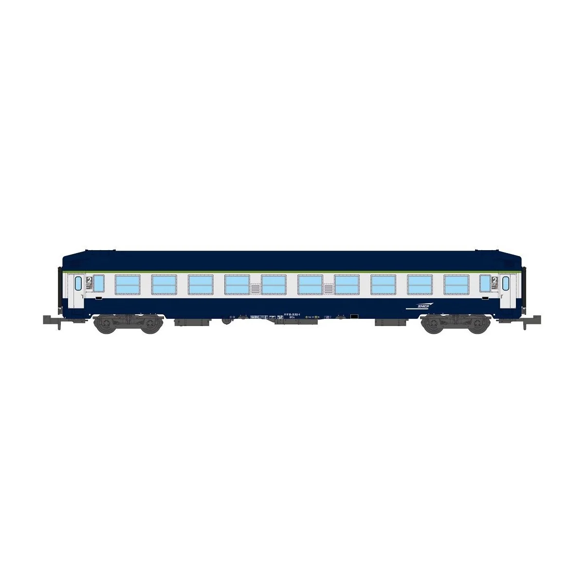 REE Modeles NW220 Voiture Couchette UIC B9c9x, toit haut, Livrée TEN, Logo Casquette, N- 1/160 Ree Modeles NW-220 - 3