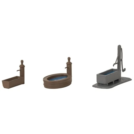 Faller_180875-Faller 180875 Model Kit, 3 Village Fountains
