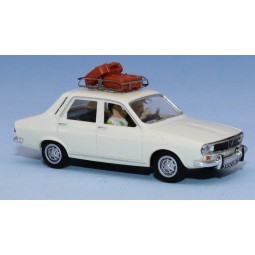 SAI 1736 Renault 12 TL, ivory, roof rack, 2 suitcases, one driver a...