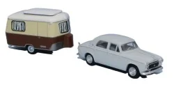 SAI 6238 Peugeot 403-7, gris perle, avec caravane Eriba beige ivoire Sai Sai_6238 - 1