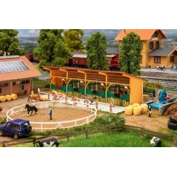 Faller 130597 Model Kit, Stable with 4 Horses - Faller_130597