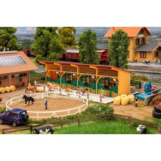 Faller_130597-Faller 130597 Model Kit, Stable with 4 Horses