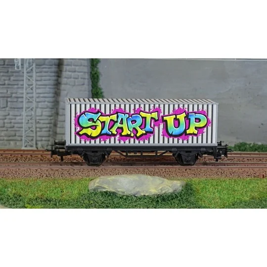 Marklin_44831-Marklin 44831 Container Wagon, Graffiti