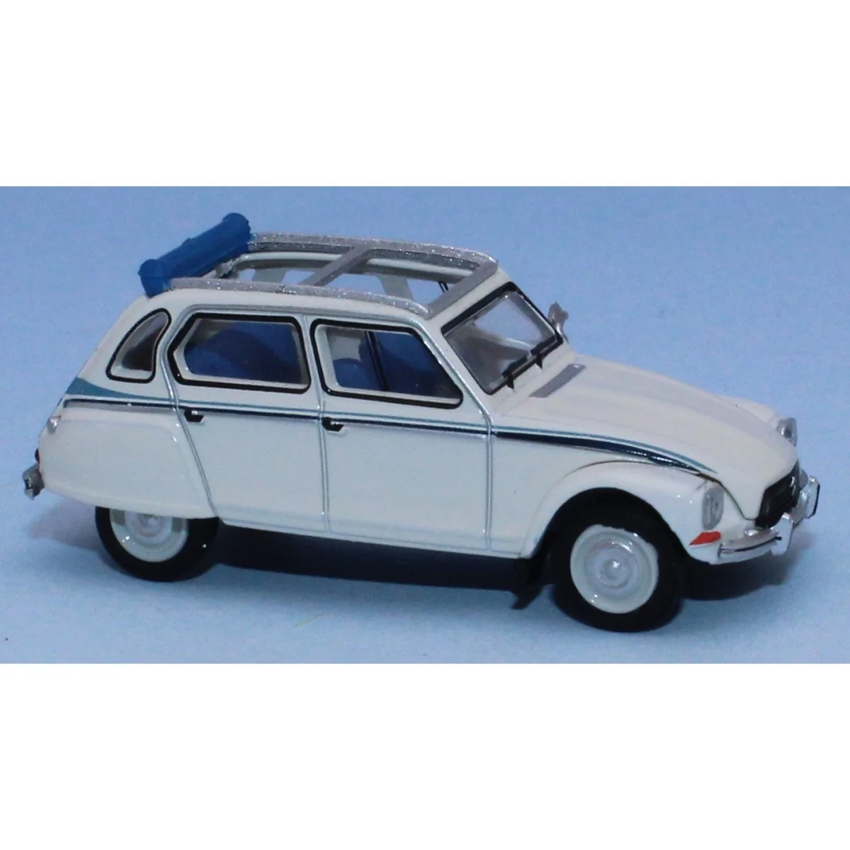 SAI 7621 Citroën Dyane 6, soft top open, white with blue stripes, F...