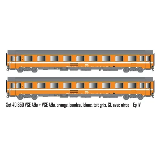 LS Models 40350 Set de 2 voitures voyageurs VSE A9u + A9u, orange, bandeau blanc Ls models Lsm_40350 - 5 Lsm_40350-LS Models 40350 Set de 2 voitures voyageurs VSE A9u + A9u, orange, bandeau blanc