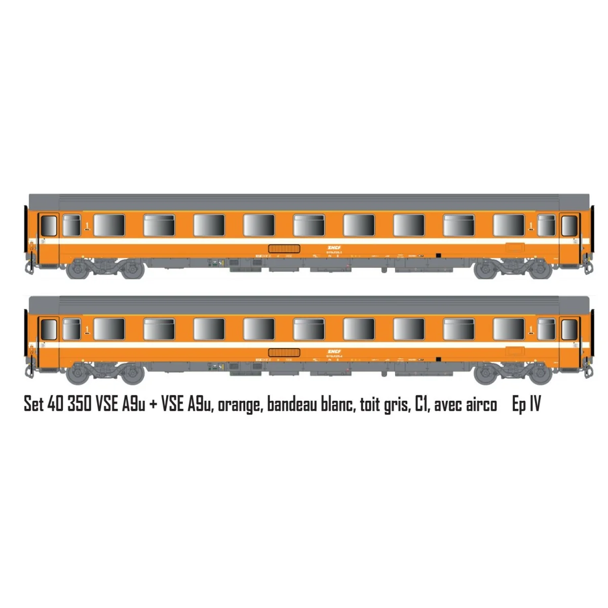 LS Models 40350 Set de 2 voitures voyageurs VSE A9u + A9u, orange, bandeau blanc Ls models Lsm_40350 - 5 LS Models 40350 Set de 2 voitures voyageurs VSE A9u + A9u, orange, bandeau blanc Ls models Lsm_40350 - 5
