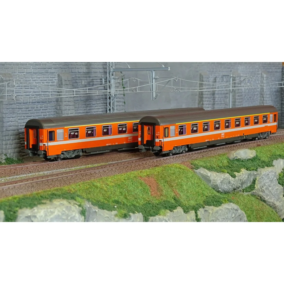 LS Models 40350 Set de 2 voitures voyageurs VSE A9u + A9u, orange, bandeau blanc Ls models Lsm_40350 - 1