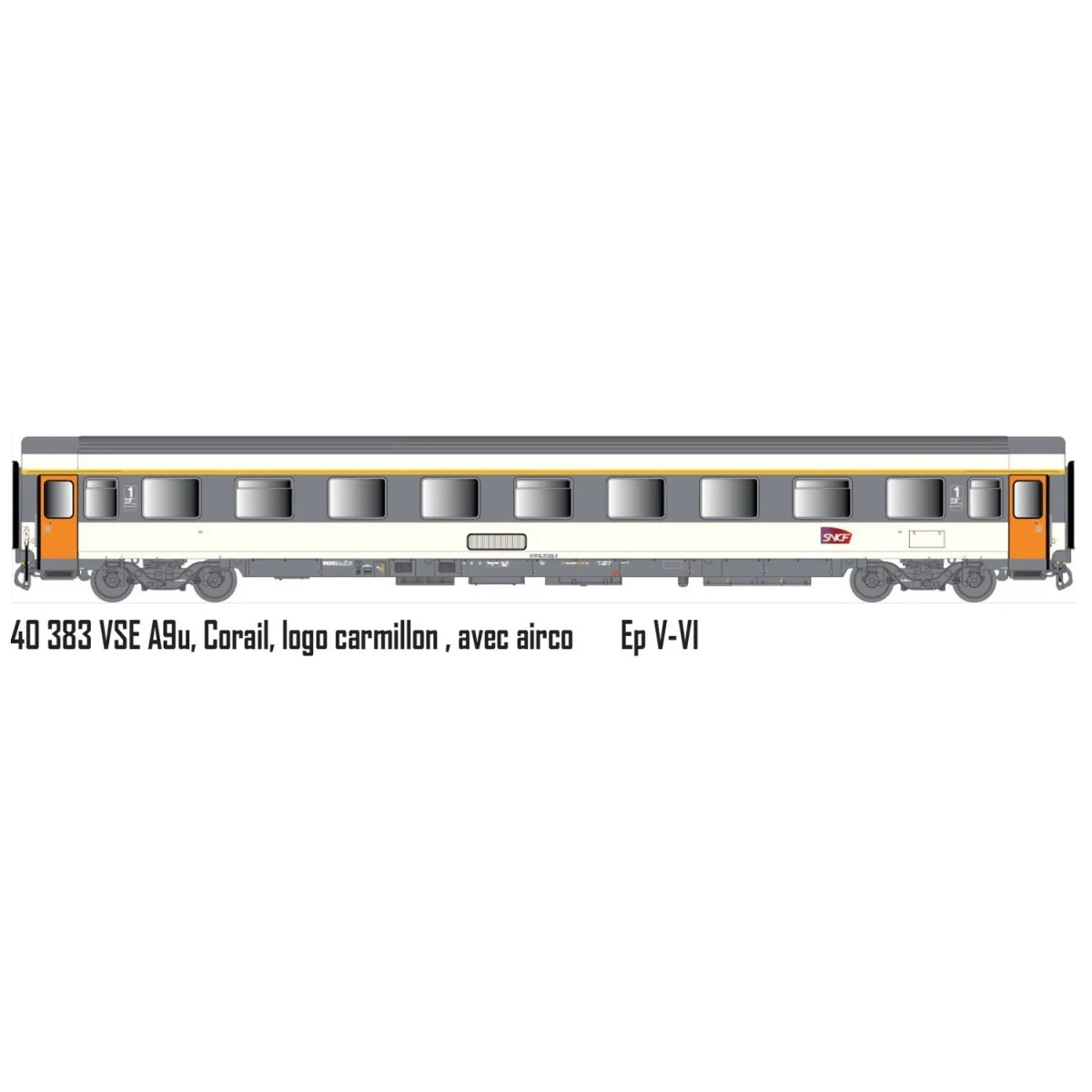 LS Models 40383 VSE A9u passenger car, Corail, Carmillon logo - Lsm...