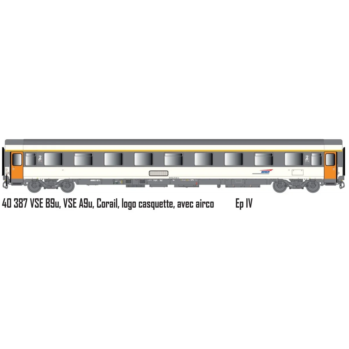 LS Models 40387 VSE B9u Passenger Car, Corail, Cap Logo - Lsm_40387