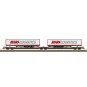 Trix 24472 Articulated pocket wagon Sdggmrss 738 (T3000e), DB AG, l... Trix_24472-Trix 24472 Articulated pocket wagon Sdggmrss 738 (T3000e), DB AG, loaded with Mars semi-trailers