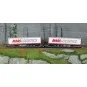 Trix 24472 Articulated pocket wagon Sdggmrss 738 (T3000e), DB AG, l... Trix_24472-Trix 24472 Articulated pocket wagon Sdggmrss 738 (T3000e), DB AG, loaded with Mars semi-trailers