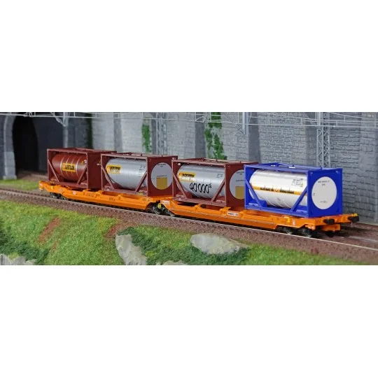 Trix_24471-Trix 24471 Articulated pocket wagon Sdggmrss 738 (T3000e), Wascosa, loaded with Bertschi tank containers