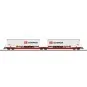 Marklin 47470 Articulated pocket wagon Sdggmrss 738 (T3000e), DB AG... Marklin_47470-Marklin 47470 Articulated pocket wagon Sdggmrss 738 (T3000e), DB AG, loaded with DB Schenker semi-trailers