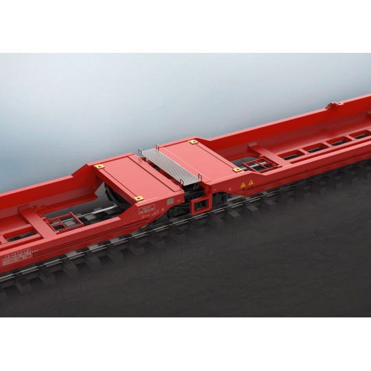 Marklin_47470-Marklin 47470 Articulated pocket wagon Sdggmrss 738 (T3000e), DB AG, loaded with DB Schenker semi-trailers