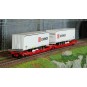 Marklin_47470-Marklin 47470 Articulated pocket wagon Sdggmrss 738 (T3000e), DB AG, loaded with DB Schenker semi-trailers